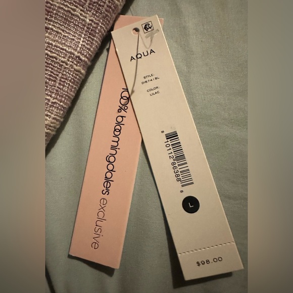 AQUA Tweed Scalloped Sheath Mini Dress - 100% Exclusive in Lilac - Picture 2 of 2